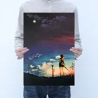 AIMEER Makoto Shinkai аниме 5 сантиметров за секунду Крафтовая бумага Ретро Ностальгический плакат для кафе бар Домашний Декор Картина 51*35 см