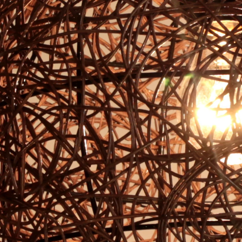 Ретро Круглый ротанг ручная работа одна осветительная головка люстра Юго