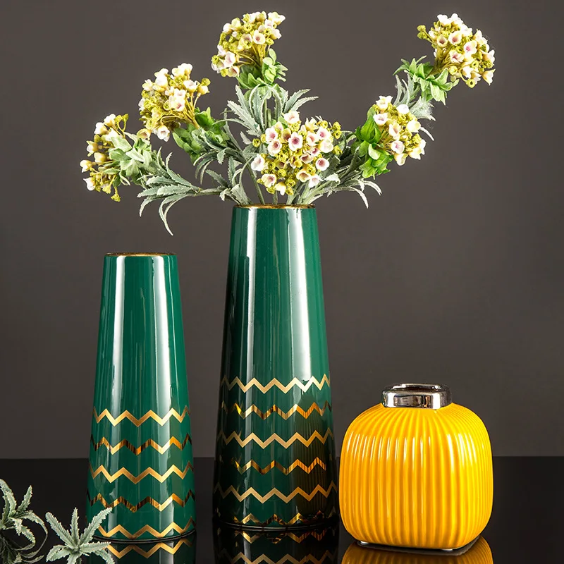 

Nordic Light luxury fashion ceramic flower vase ornaments ins home interior living room desktop flower arrangement decoration