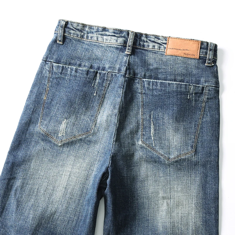 Джинсы мужские свободного кроя эластичные брюки-султанки в стиле ретро