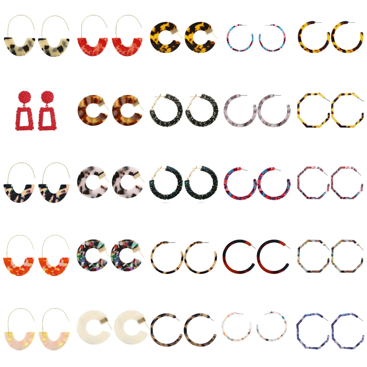 1 пара модные трендовые серьги из акриловой смолы большие круглые Висячие для