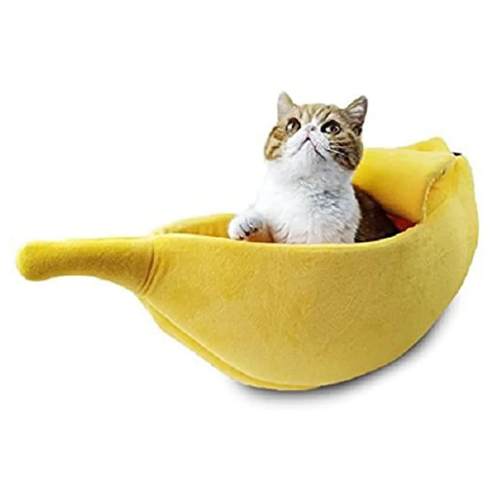

Pet Cat Bed House Cute Banana Warm Soft Punny Dogs Sofa Sleeping Playing Resting Bed Lovely Pet Supplies Cats Kitten Sleep Nest