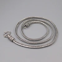 pure 925 sterling silver necklace width 5mm square wheat chain necklace 60cm 50 51g for man gift