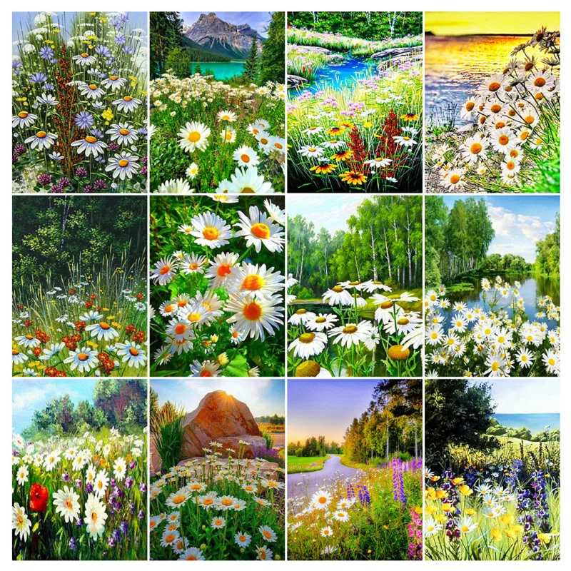 

Diamond Painting 5D Diamonds DIY Flower Cross Stitch Full Square Round Drill Embroidery Colorful Handmade Home Room Wall Decor
