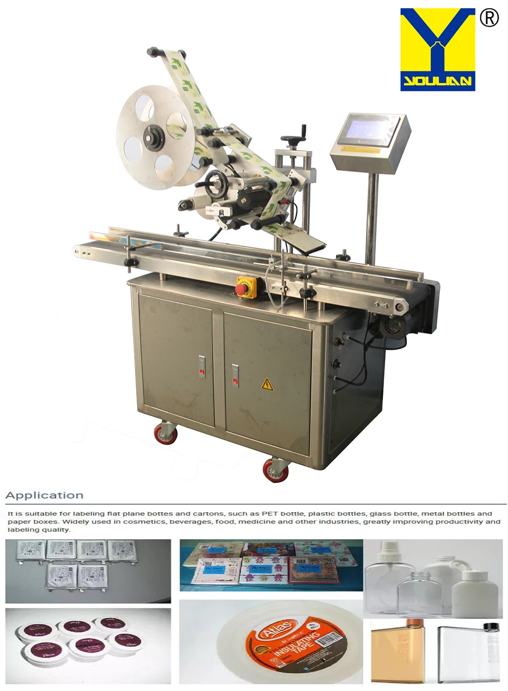 

MT-220 Auto Hand Gel Sanitizer Label Applicator Flat Square Bottle Box Bag Labeling Sticker Machine