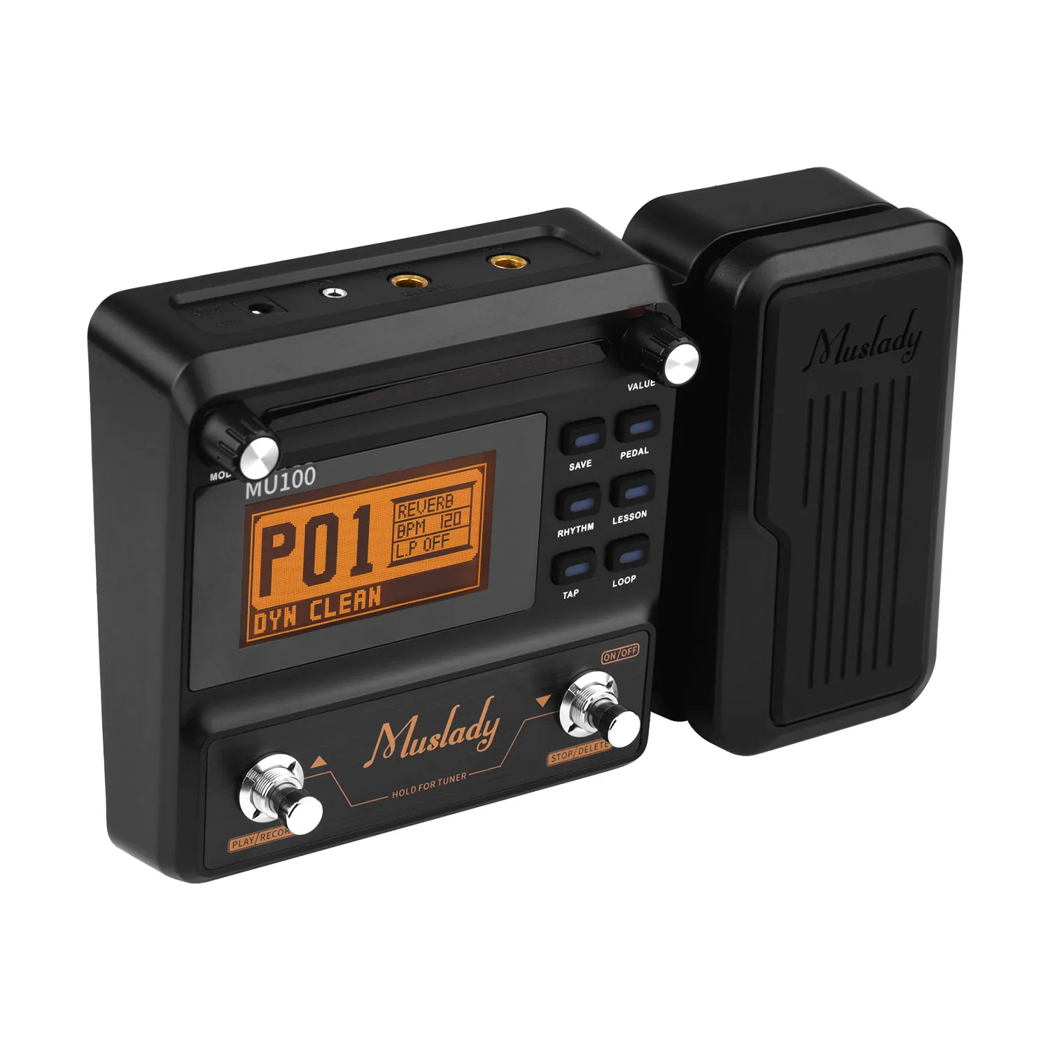 muslady mu100 gitarre multi effekte prozessor elektrische gitarre effekt pedal unterstützt 180s schleife aufnahme tuner tap tempo rhythmus free g
