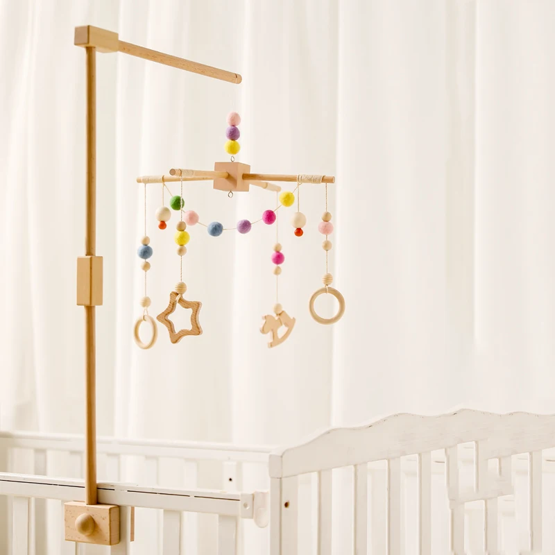 

Cartoon Animals Baby Crib Mobiles Rattles Bed Bell Musical Box 0-12 Months Carousel Crib Holder Music Educational Handmade Toys