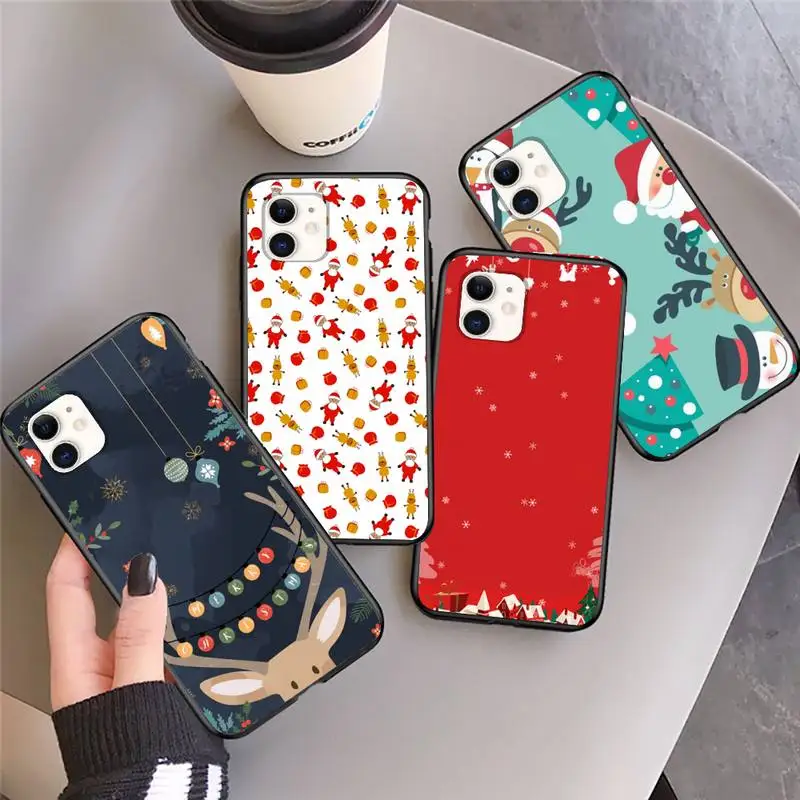 

Cartoon Merry Christmas Phone Case For iphone 12 11Pro Max 11 XR XS Max X 8 7 6 6S Plus 5 5S SE 2020 soft Cover Shell