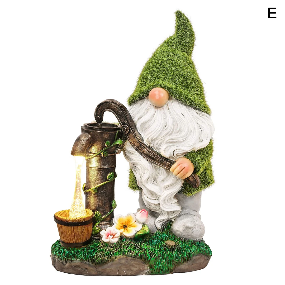 

Resin Cute Garden Gnome Statue Sculptures Solar LED Lights Decoration For Outdoor Garden Ornament