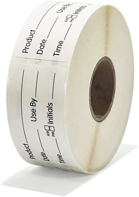 

1 x 2 Inch Dissolvable Labels for Food Rotation Prep roll of 500