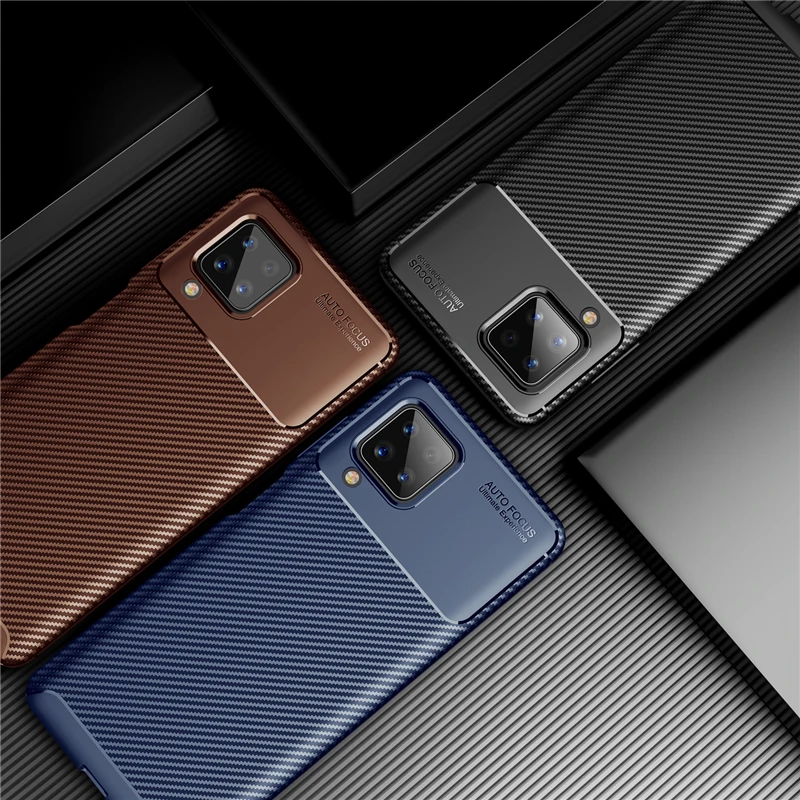 Carbon Fiber Cover For Samsung Galaxy A12 Case Silicone Funda Samsung A12 A 12 Ultra Thin Phone Case For Samsung A12 Cover 6.5