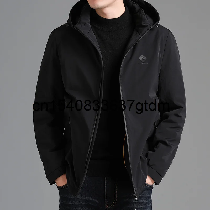 

Зима 2021 Новая мужская полнит размера плюс модный Досуг Стенд воротник с капюшоном пуховая куртка