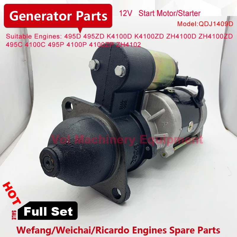 Start Motor 12V For K4100D K4100ZD diesel engine Generator Spare Parts | Обустройство дома