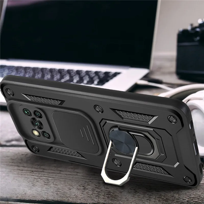 for xiaomi pocophone poco x3 nfc case camouflage magnetic car holder ring shockproof armor phone case for poco x3 pro back cover free global shipping