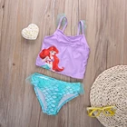 Купальник с русалочкой для маленьких девочек, купальник-Бикини на шнуровке, летняя пляжная одежда