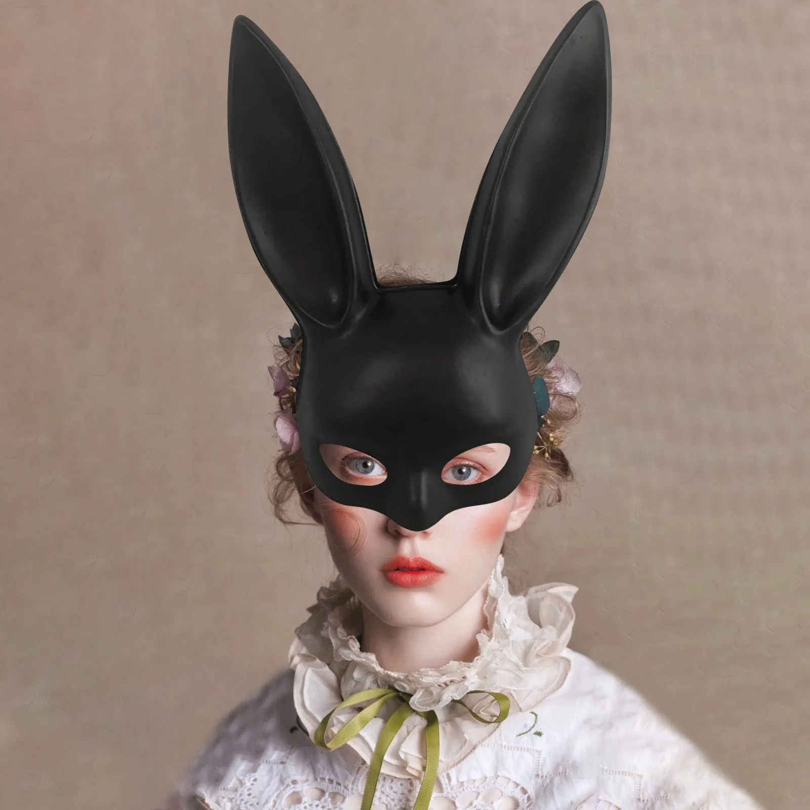 Маска в виде кролика для Хэллоуина Танцевальная женщин сексуальная маска на