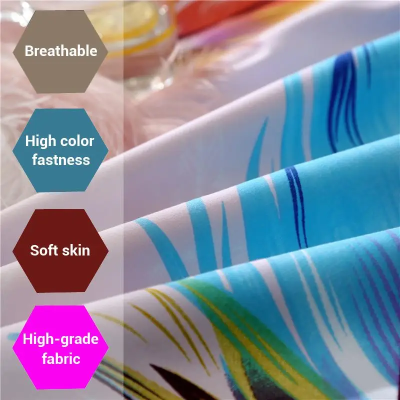 57 листьев Постельное белье кровать подкладки: пододеяльник простынь наволочки