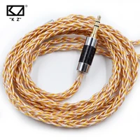 kz 8 core gold silver copper earphone cables hybrid 784 cores upgrade cable zsn zs10 pro zsx zax 2pin 3 5mm original headphones