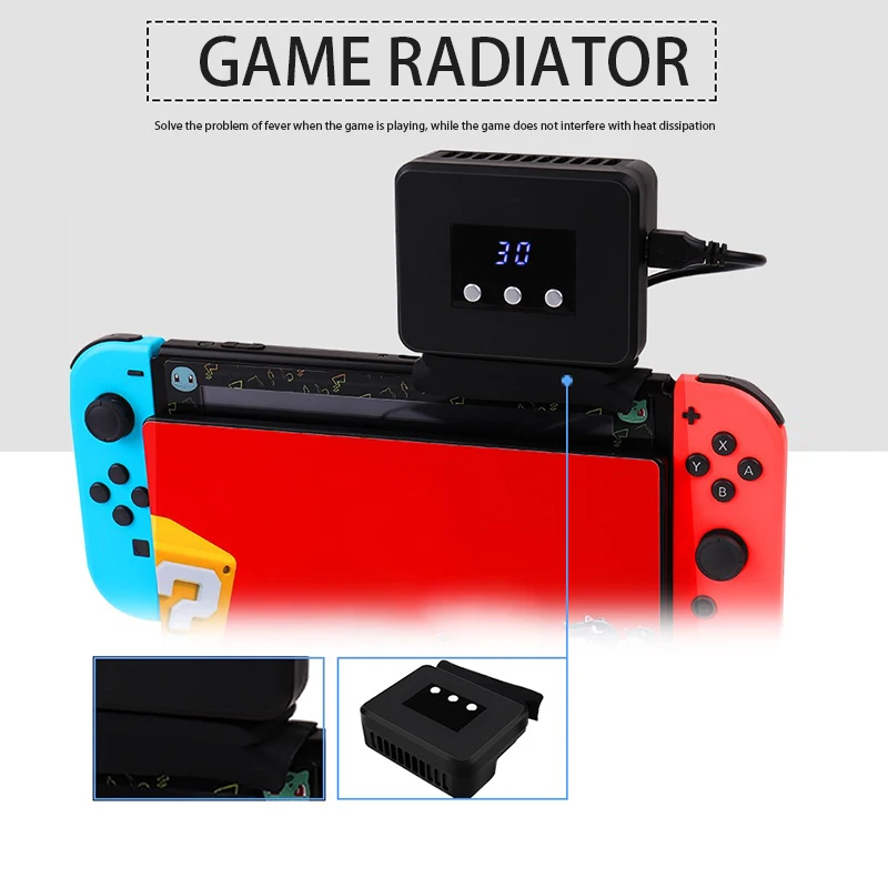 

MINI Cooling Fan For NS Switch External Turbo Pumping Cooler Radiator Base Nintendo Switch Station Docking LED Display Radiator