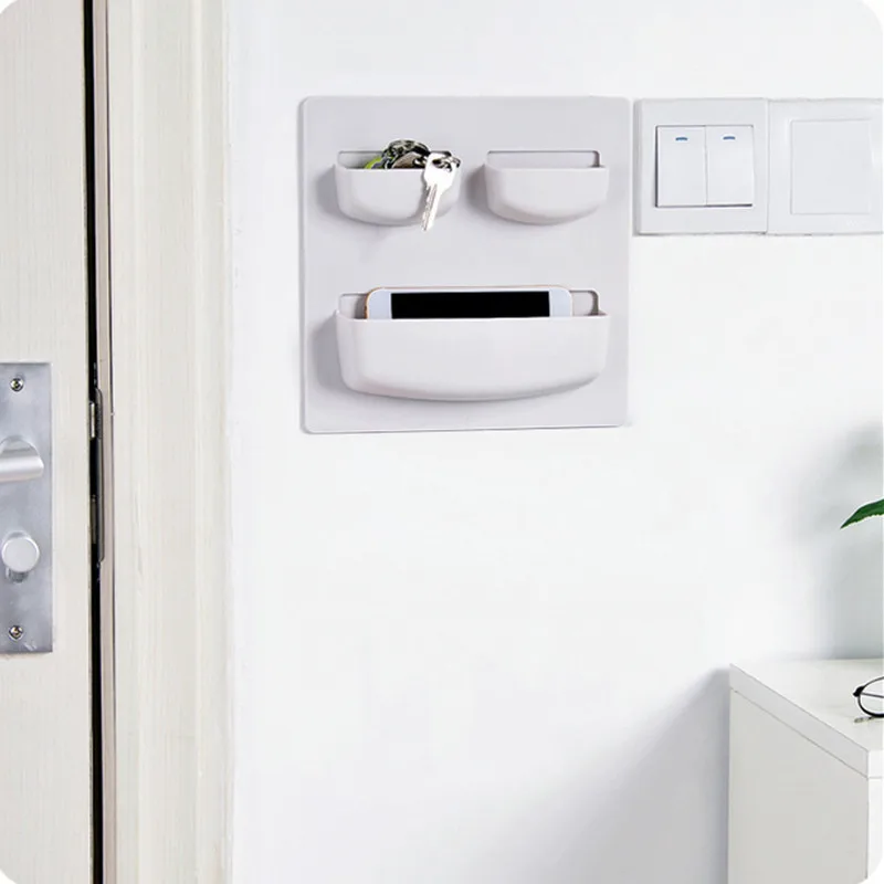 

1Pc Storage Holder Paste Type Rack Wall Household Bathroom Wall Storage Rack Bathroom Kitchen Storage Holder