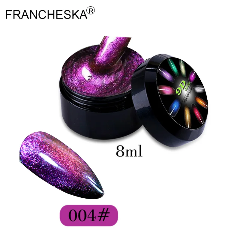 9D cat eye 04 8 мл Galaxy 9D Гель-лак «кошачий глаз» Хамелеон для использования с магнитом замочить Светодиодный УФ Гель-лак для ногтей Полупостоянный Маникюр Красный Кот гель лак - Цвет: 9D cat eye 04