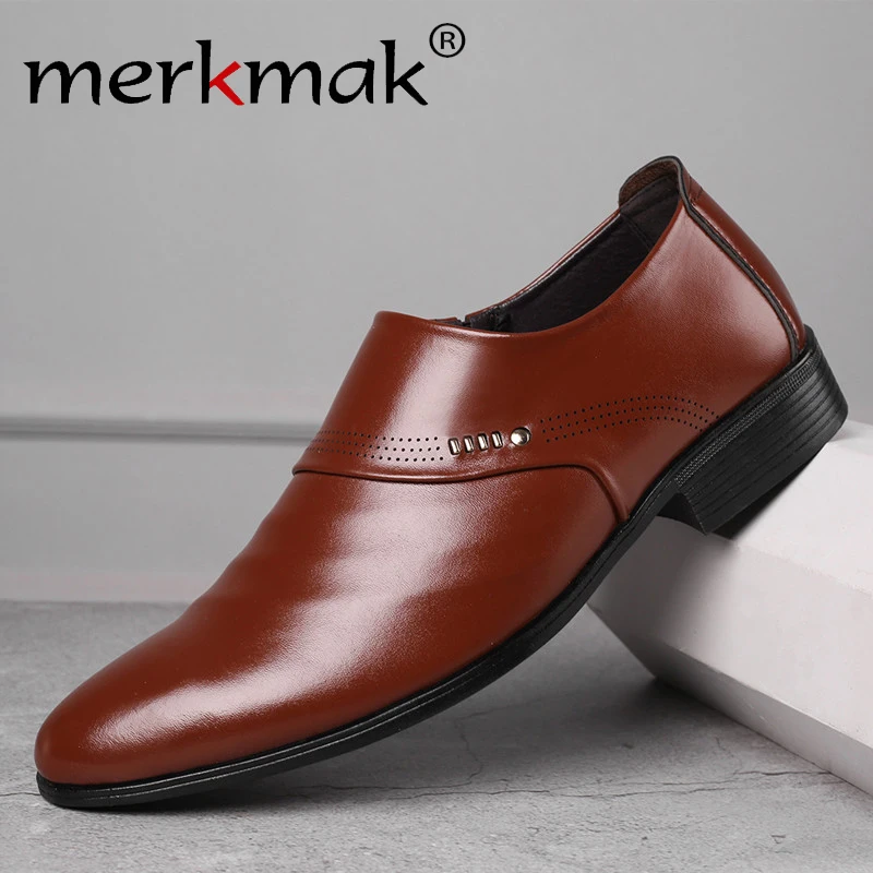 Merkmak Men Shoes 2020 New Pointed Toe Dress Classic Male Leather Fashion Wear-resistant Party Wedding for | Обувь