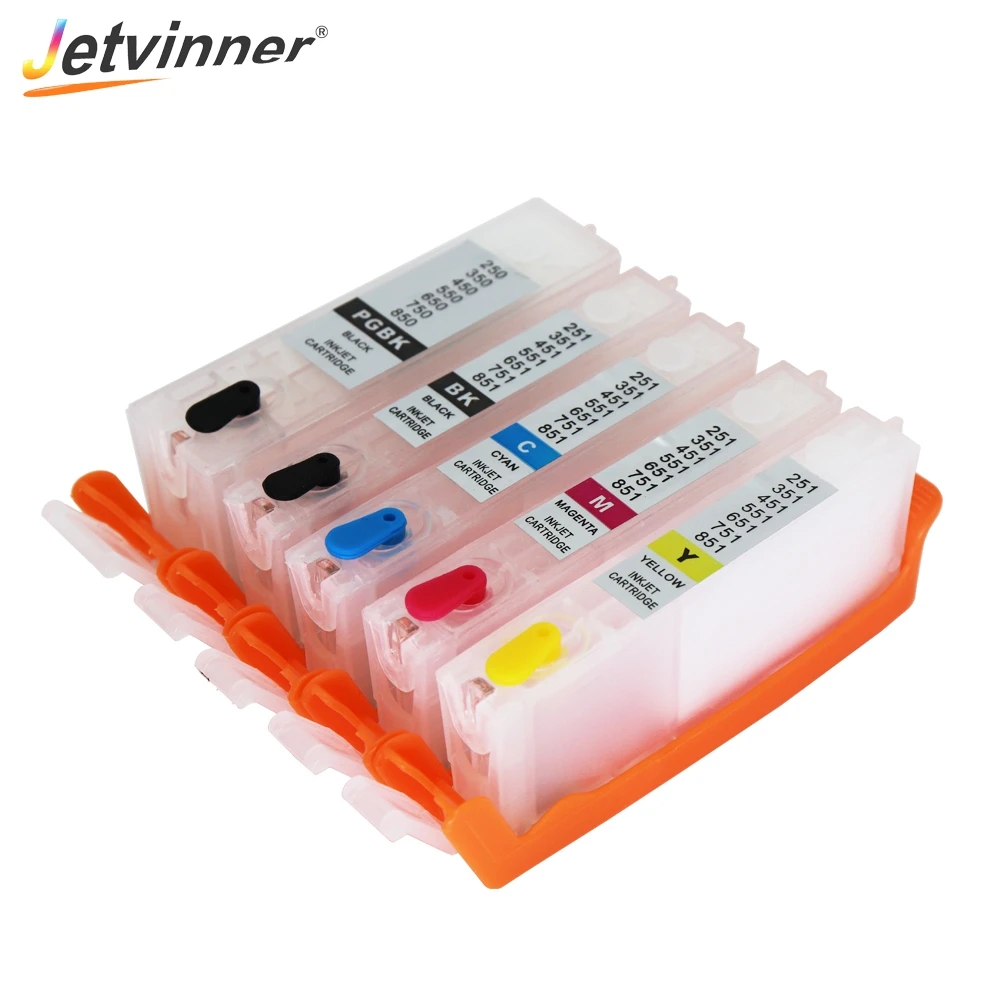 Картридж струйный Jetvinner 5 цветов PGI 450 XL CLI 451 для принтера Canon PIXMA IP7240 MG5440 |
