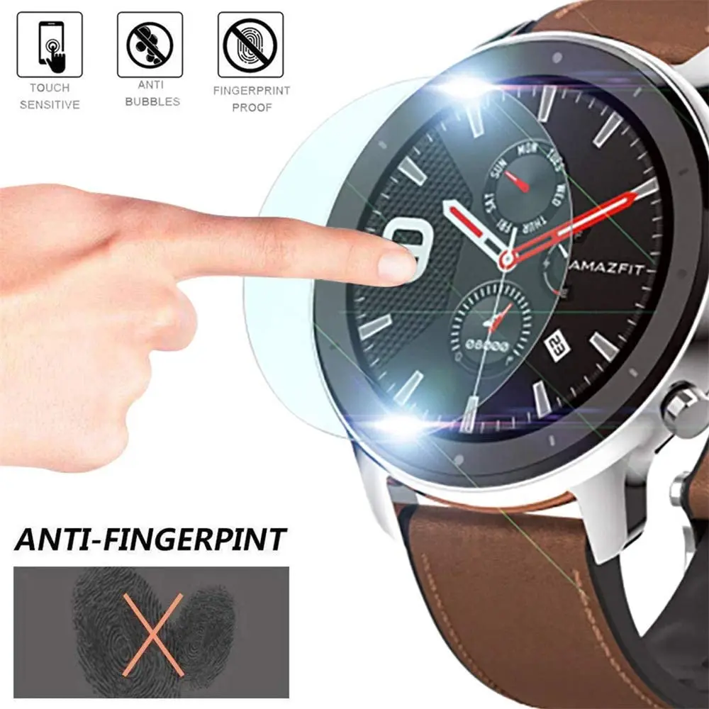 

100PCS Tempered Glass Screen Protector for Amazfit Stratos 3 Round Sport Smart Watch D36mm Protective Film