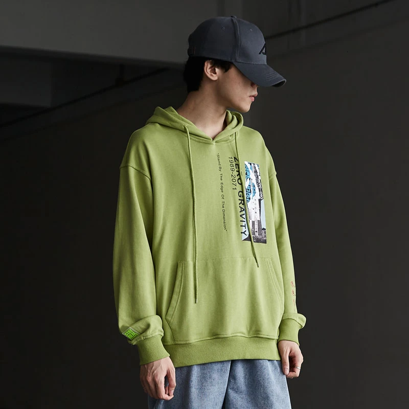 Extfination/уличная одежда Мужские толстовки с принтом Новинка осени черные капюшоном