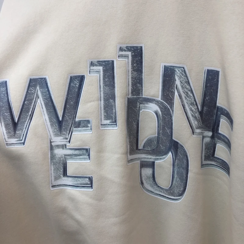 Толстовки WE11DONE с металлическим принтом горячей штамповки толстовка круглым