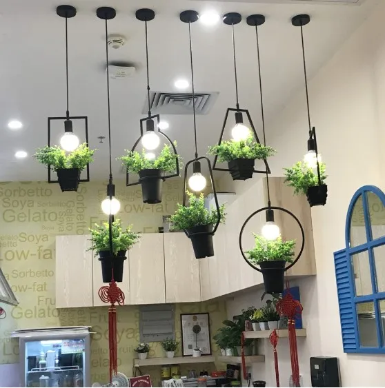 Подвесной светильник с растениями и цветами Современная креативная