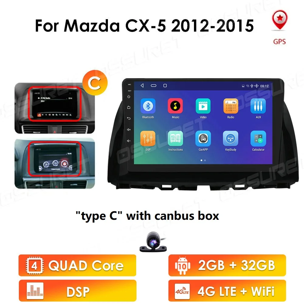 

Android 10 for Mazda CX5 CX-5 CX 5 2012 - 2015 Car Radio Multimedia Video Player Navigation GPS 2 Din Dvd 4G LTE WIFI Stereo SWC