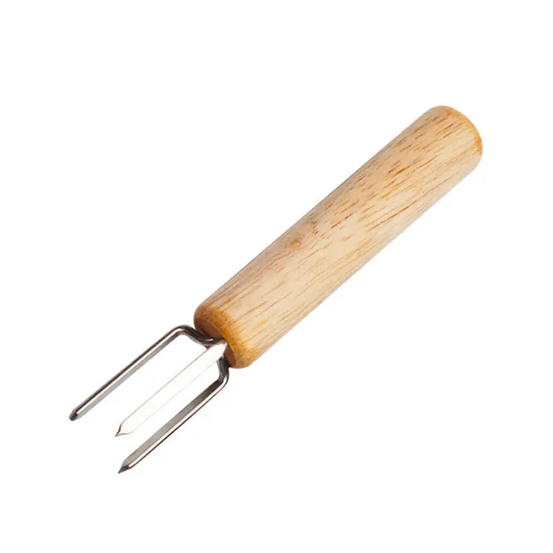 

BBQ Mini Stainless Steel Corn Forks Wooden Handle Grilling Fork Portable Fruit Holder Barbecue Supplies Kitchen Accessories Tool