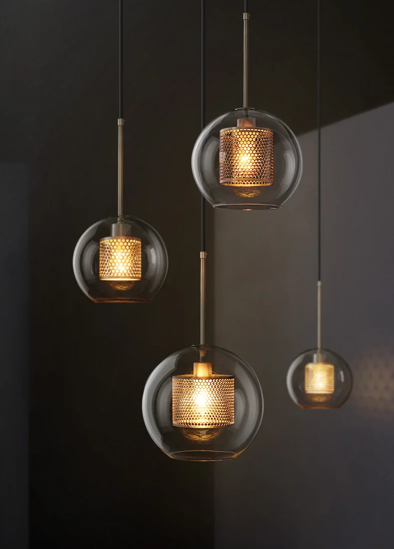 Lustra lampa скандинавские современные подвесные светильники Лофт Led стеклянный шар