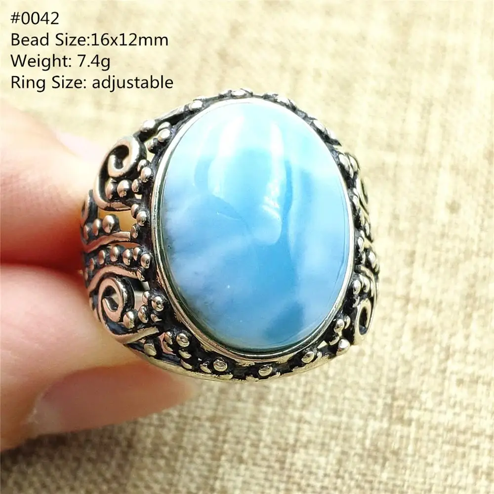 Мужское и женское кольцо с камнем AAAAAA регулируемый размер из натурального синего