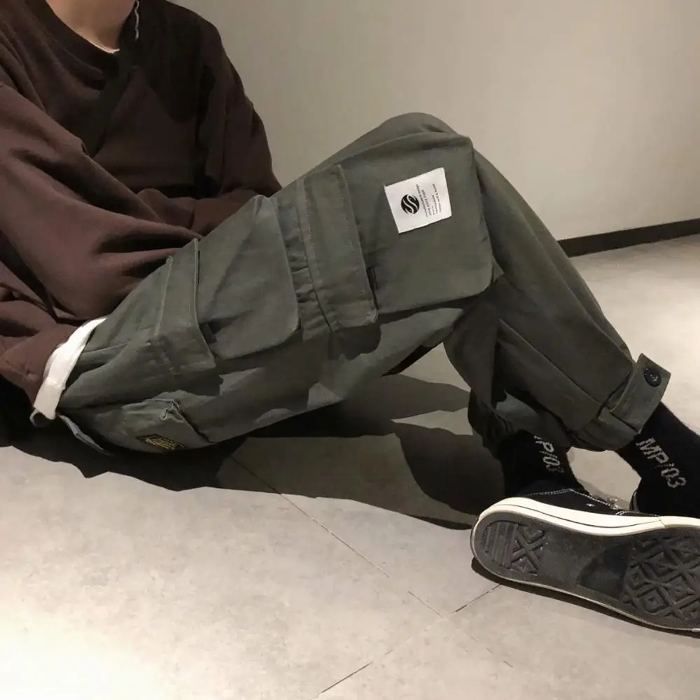 

Men Cargo Pants 2020 Mens Style Streetwear Harajuku Pants Fashion Joggers Sporty Style Trousers Multi-pocket