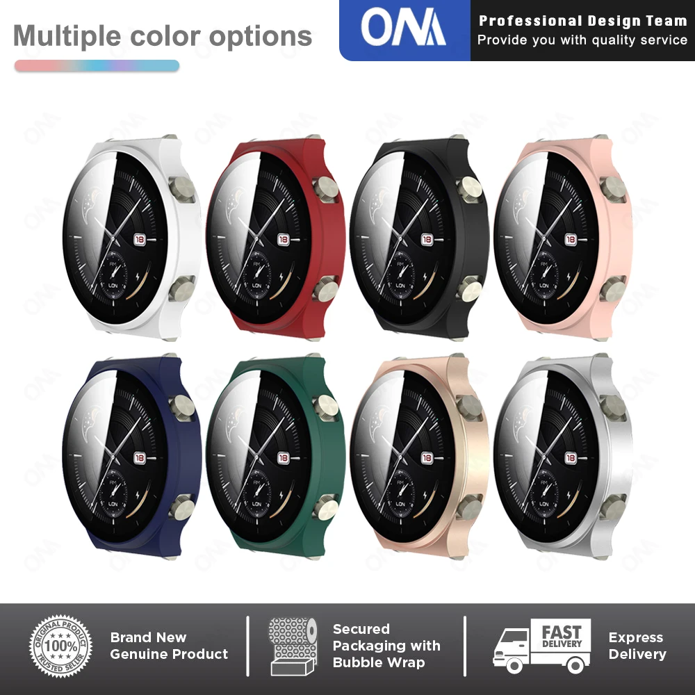 Матовый чехол для Huawei Watch GT 2 Pro Бампер с закаленным стеклом Smartwatch 9H Защита экрана