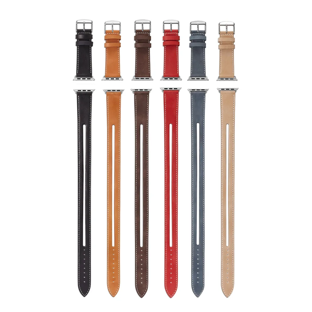 

Leather Watch Band Strap for Apple Watch Iwatch Series 5 4 3 2 44mm/ 40mm/ 42mm /38mm Long Loop for Smart Watch Accessory