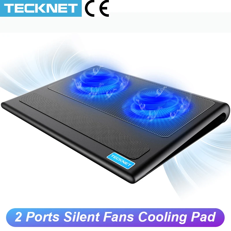 Охлаждающая подставка TeckNet для ноутбука 2 вентилятора кулер подходит 9 16 дюймов