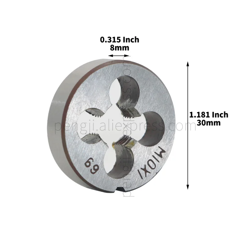 Круглое отверстие для правой руки из быстрорежущей стали 10 мм х 1 шаг М10 обработки