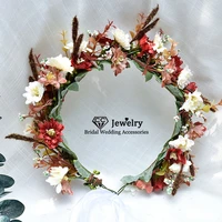 cc flower headband wreath hairband 100 handmade wedding hair accessories for women bride garland girls seaside headpieces dd04