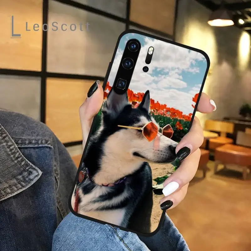 

Cute Husky dog LOVE PET Phone Case For Huawei P 20 30 40 lite pro smart 2019 honor 10 i lite 8x nova 5t mate 20 pro funda