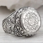 Винтажное кольцо с шестиконечной звездой Соломона в иудаизме для мужчин, металлическое Ювелирное Украшение, аксессуары для вечеринок, изысканный узор, оптовая продажа