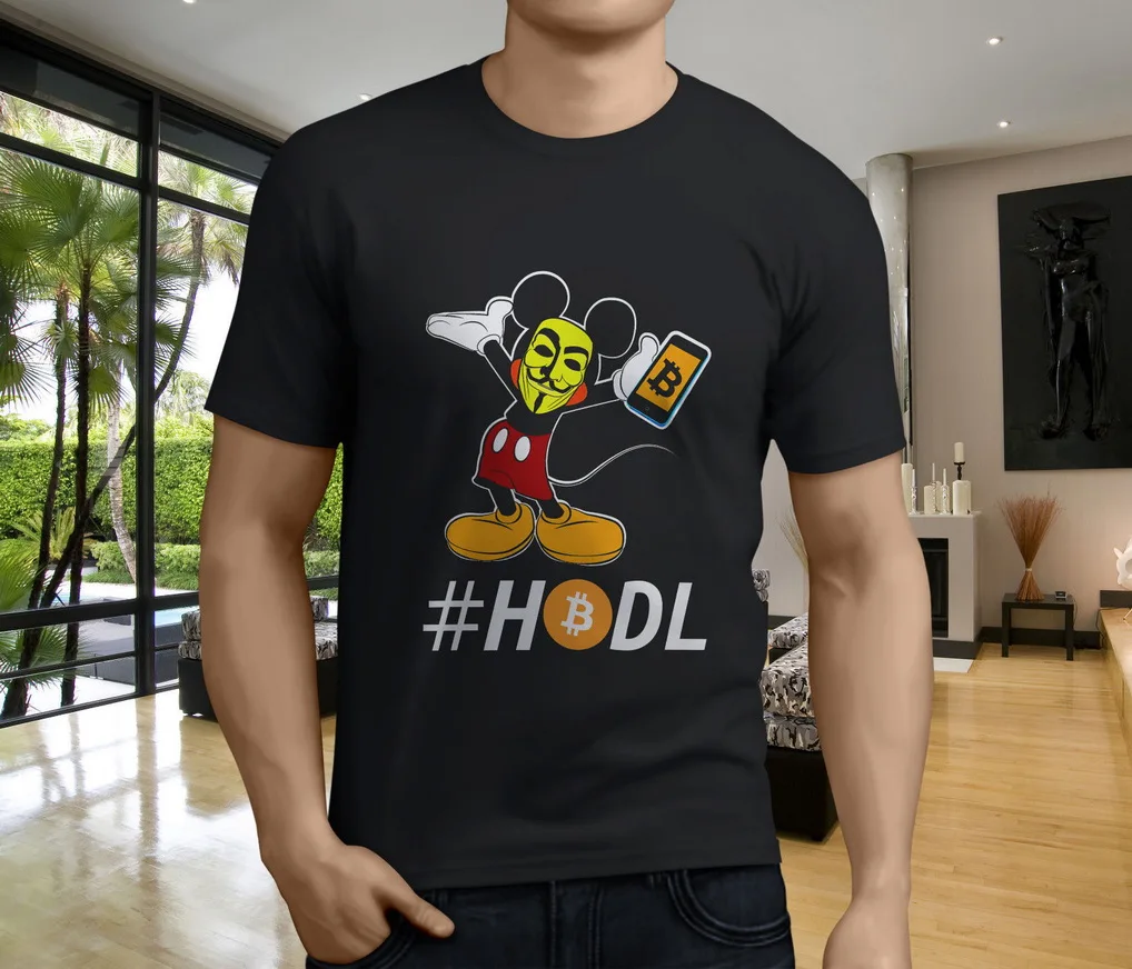 Новая популярная мужская Черная футболка HODL Bitcoin с криптовалютой размер S-3XL