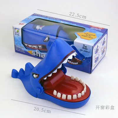 TOY011-Blue Веселые игрушки для детей, кусающий палец, крокодил, собака, Акула, бегемот, аккуратный, для всего человека, для родителей, детская игра, реквизит, Детские хитрые игрушки 5-14 лет - Цвет: TOY011-Blue