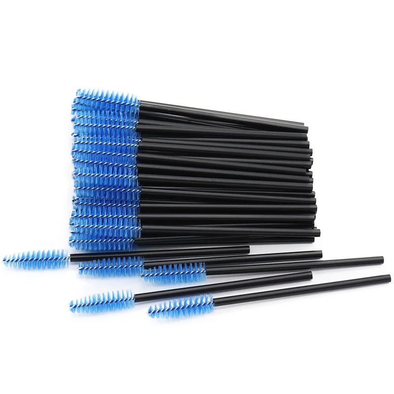 03 Blue 50pcs 50 шт./упак. одноразовые микрометрические щетка для ресниц тушь для ресниц палочки ресницы расширения красочные Профессиональные кисти для макияжа, набор инструментов - Handle Color: 03 Blue 50pcs
