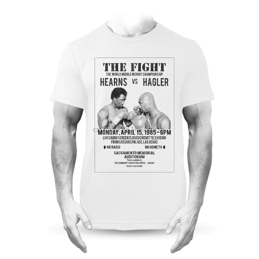 Hearns Vs Hagler Fight Poster белая футболка премиум класса Удобная для бокса Повседневная с