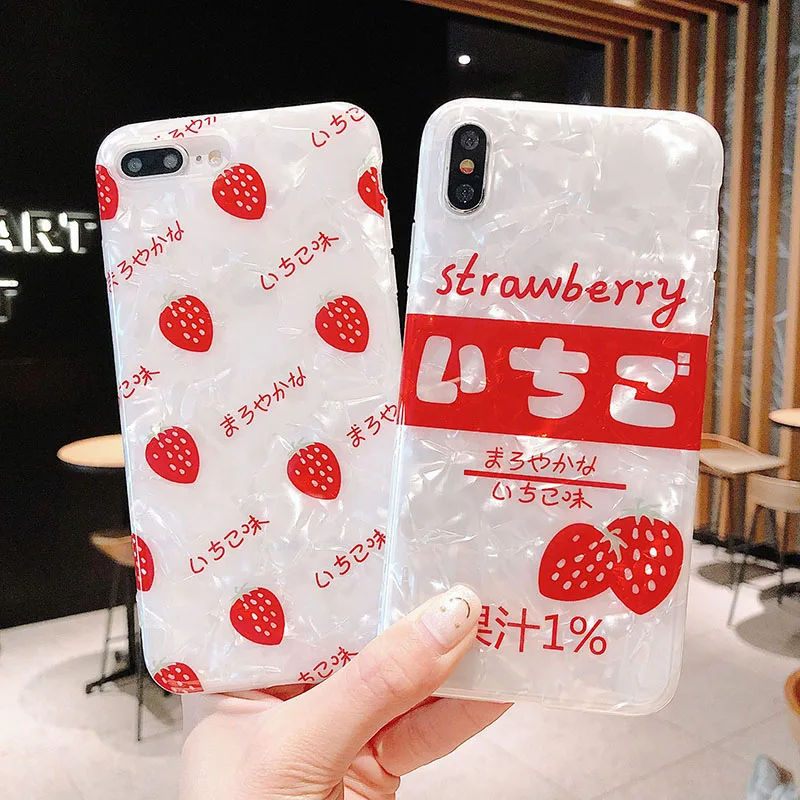 Прекрасный рисунок клубники Телефон чехол для iPhone 6 6s 7 8 Plus X Xs XR Max TPU мягкая