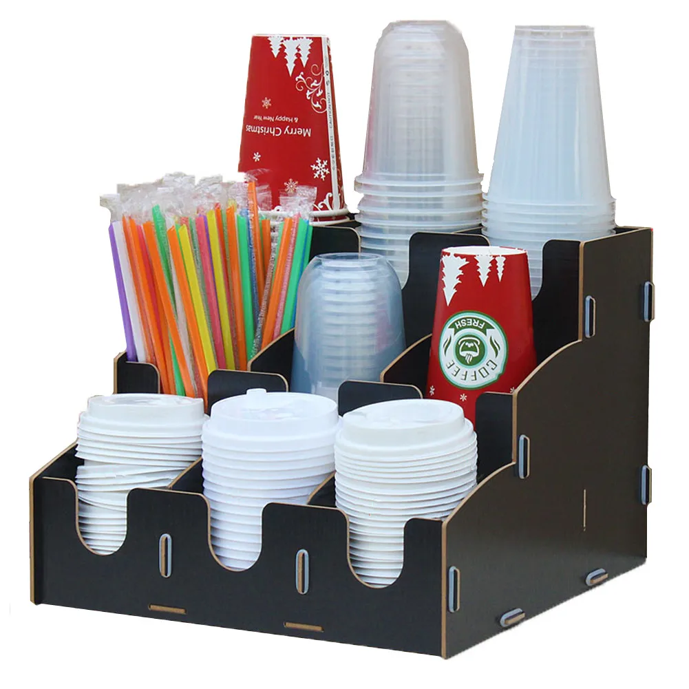 Деревянные разноотделения для кофейных напитков бумажных стаканчиков крышек и