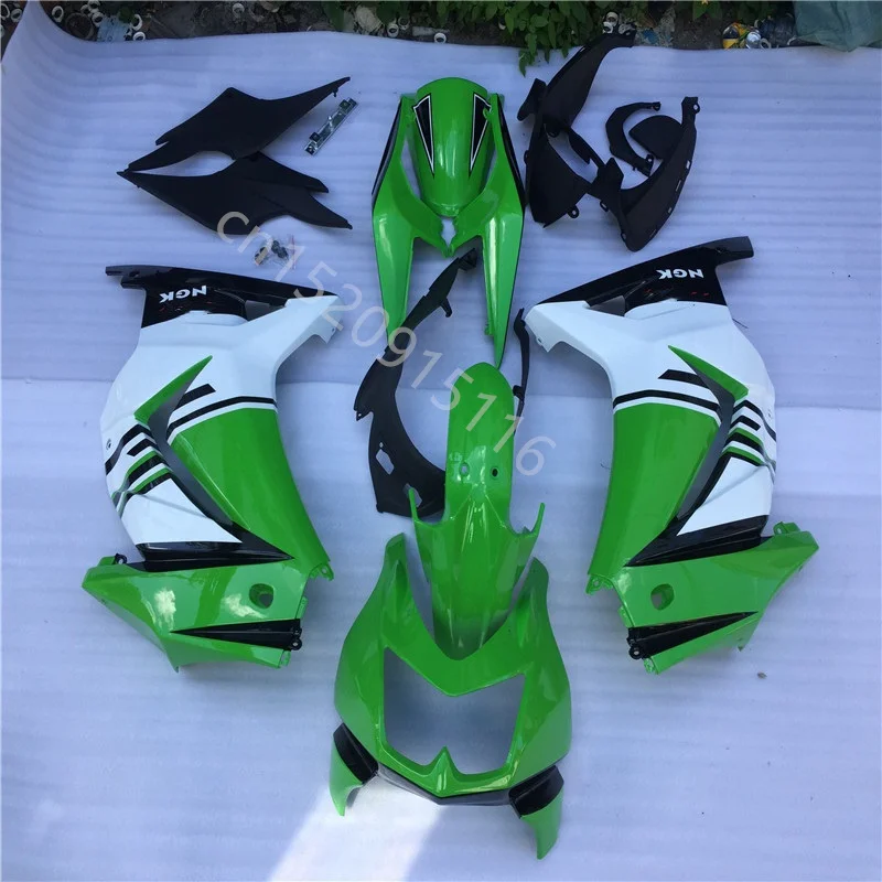 

Custom ABS fairings for Kawasaki Ninja 08-14 EX250 zx250r 2008-2014 ZX 250R green white black injection fairing bodywork kits